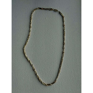 14K Yellow Gold & 925 Sterling Silver Chain Necklace Made in USA Length 18 in